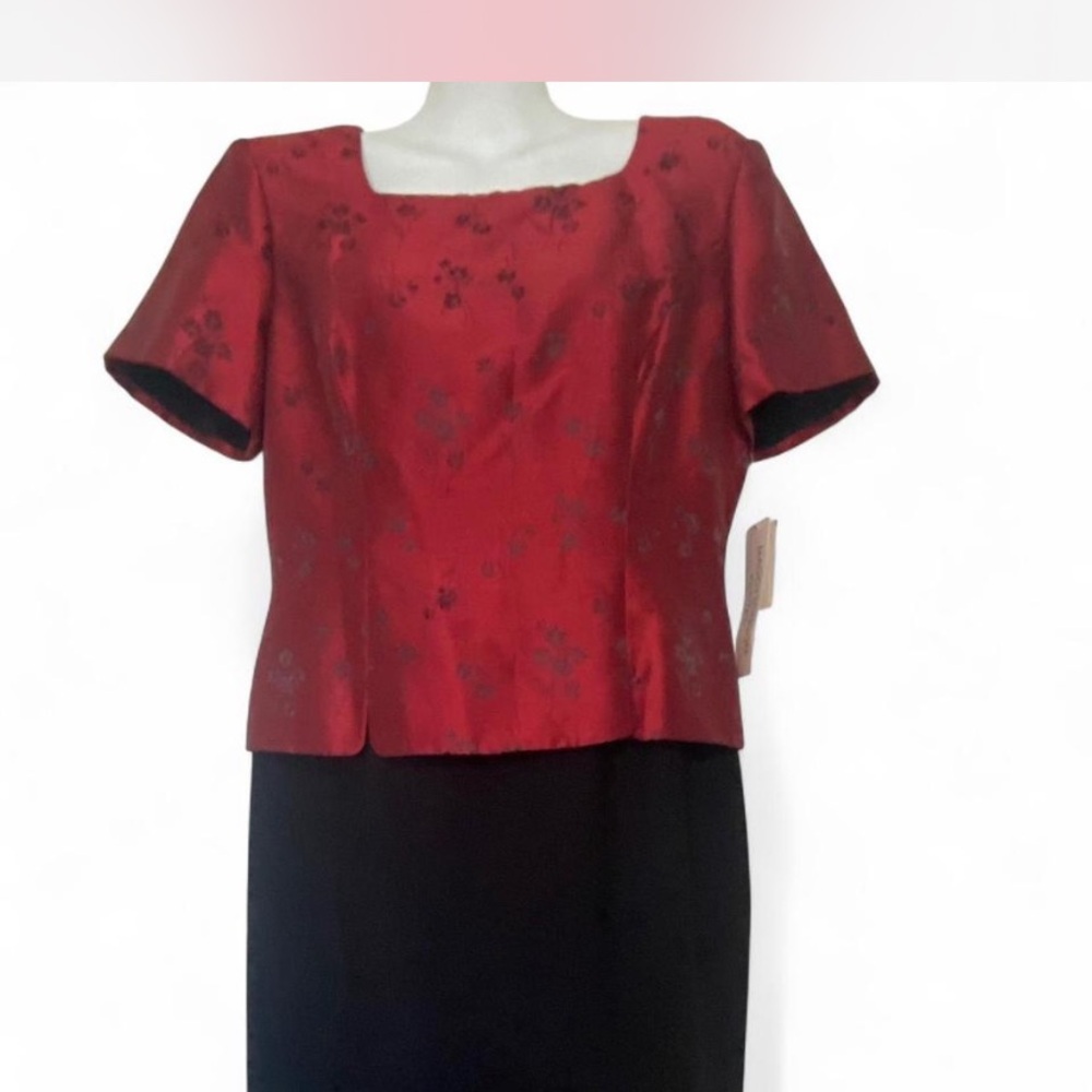 Maggy London Red and Black Sheath Dress for Weddings